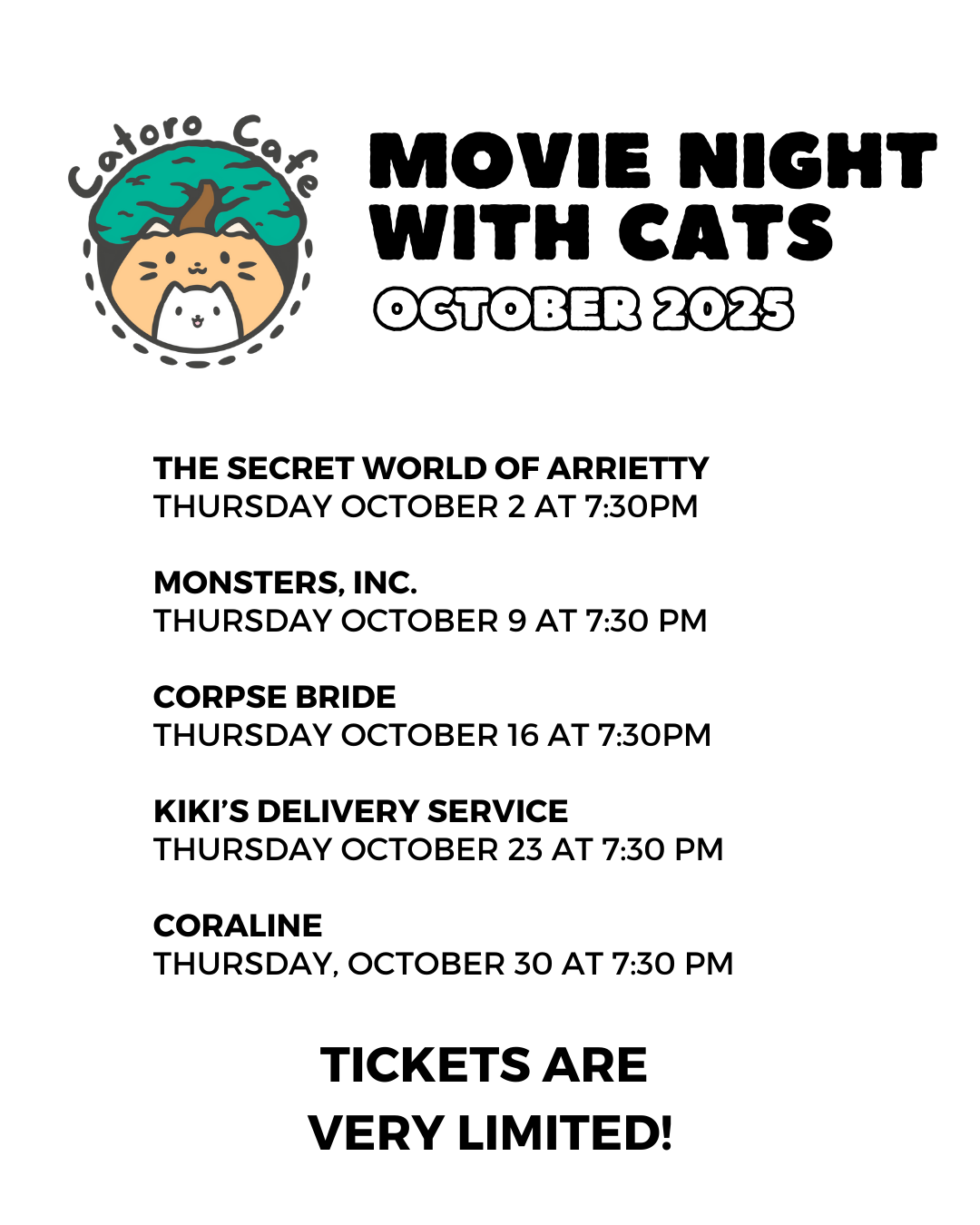 Catoro Movie Nights - October 2025