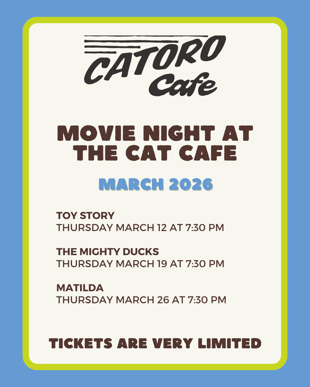 Catoro Movie Nights - March 2026