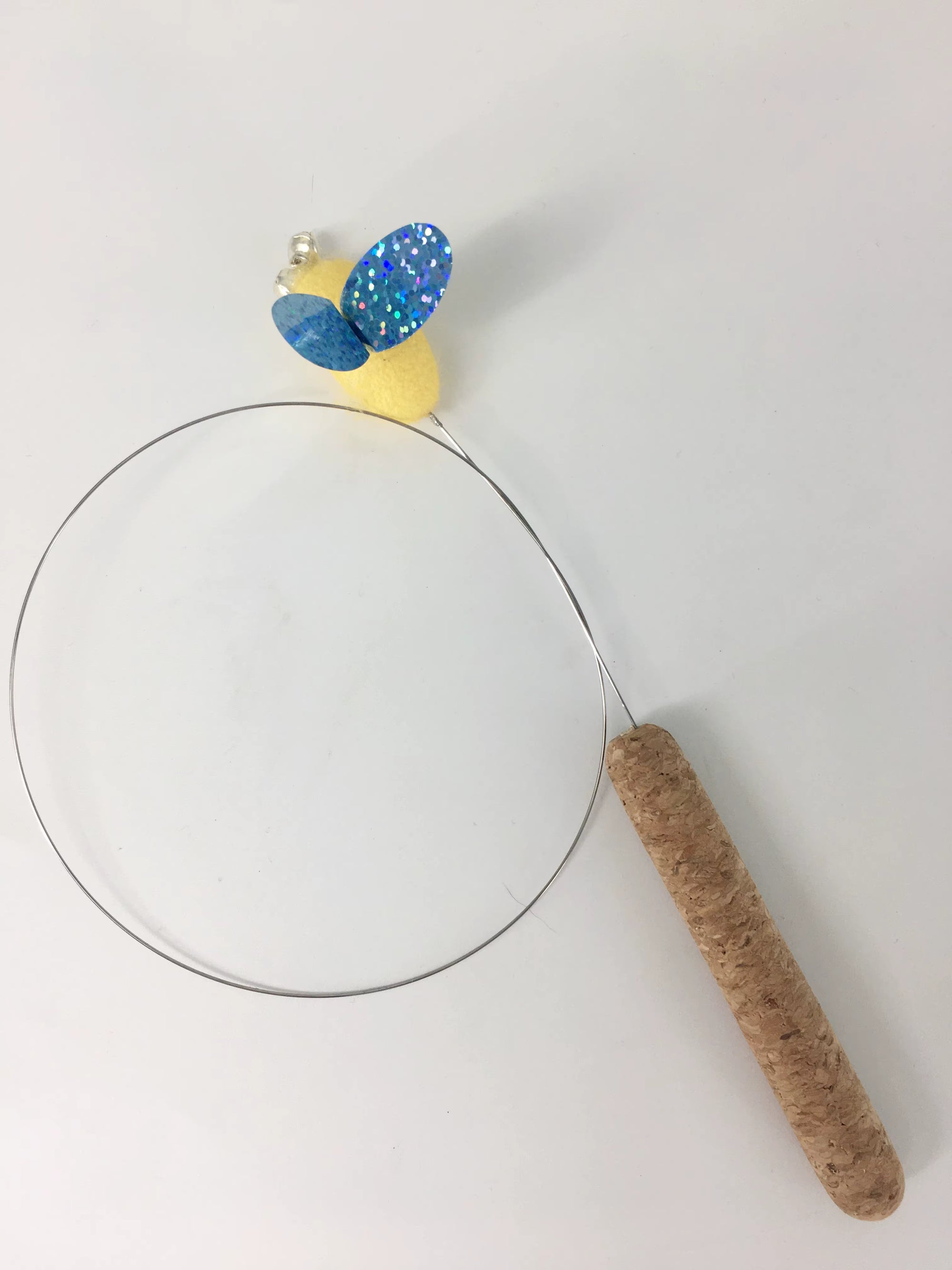 Bee Silk Cocoon Teaser Wand Cat Toy