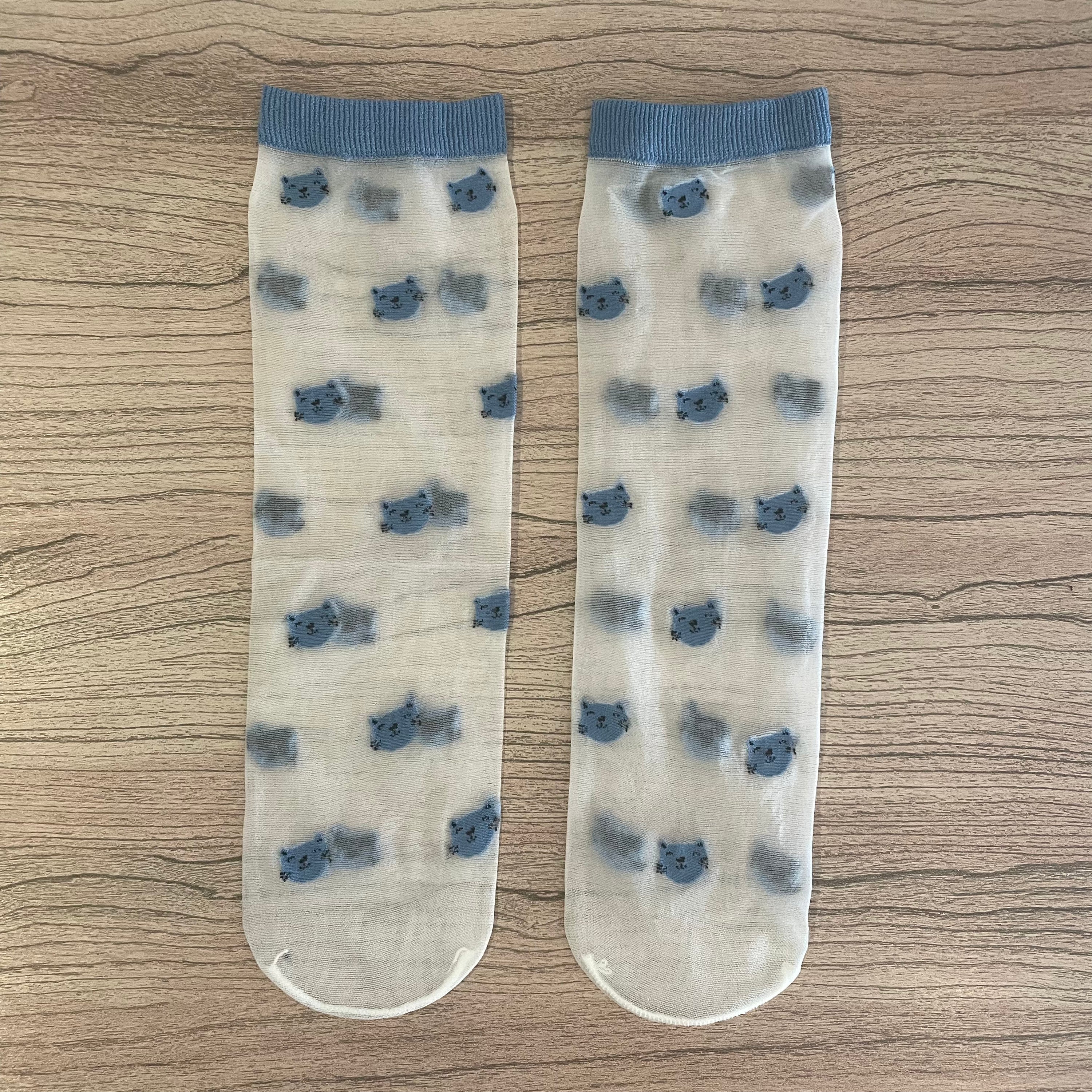 Blue Sheer Cat Socks