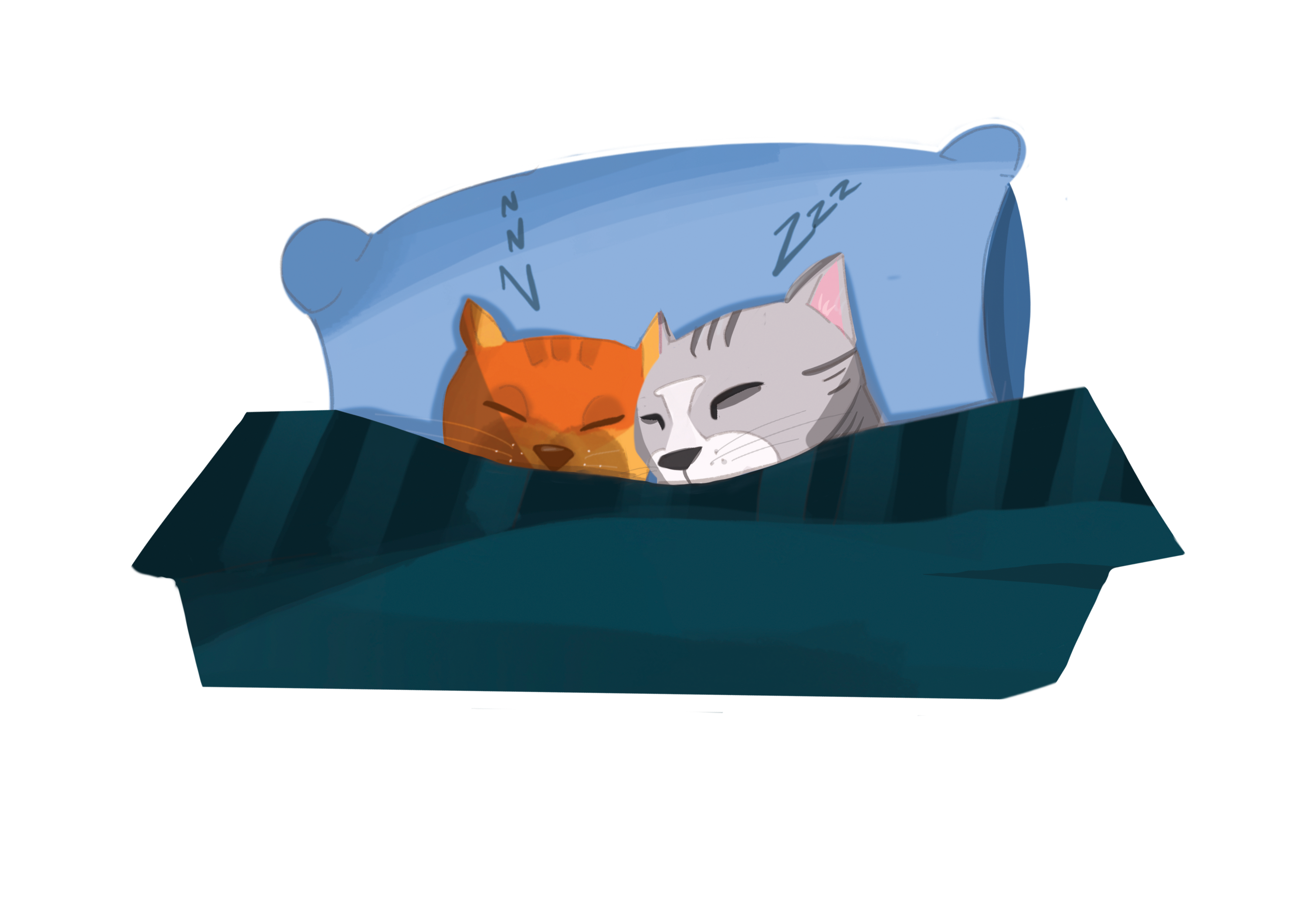 Cats in Bed Sticker